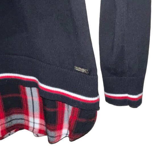 Tommy Hilfiger Women's Sweater Layered Tunic Black Knit Preppy Classic Medium - Picture 4 of 7